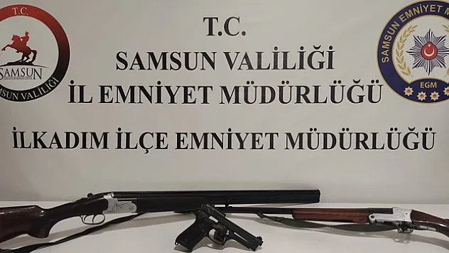 Ruhsatsız tüfek ve tabanca ile yakalandı