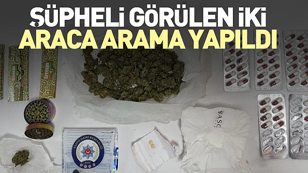 Şüpheli görülen iki araca arama yapıldı