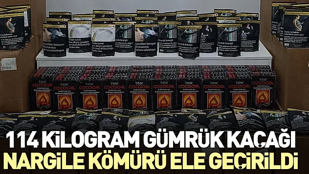 114 kilogram gümrük kaçağı nargile kömürü ele geçirildi