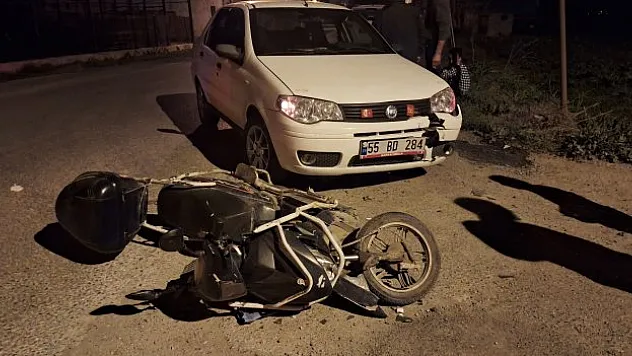 Elektrikli bisikletteki baba ve kızı yaralandı