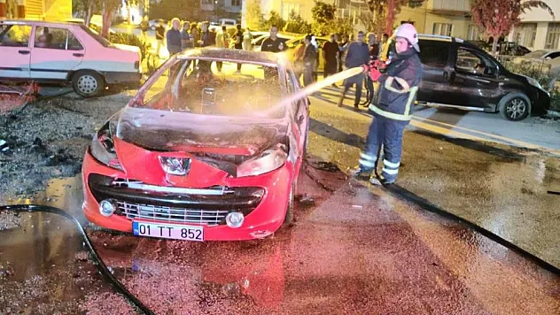 Annesinin arabasını yaktı