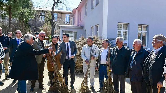 Çiftçilere yüzde 80 hibe ile fidan dağıtıldı