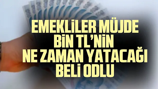 EMEKLiLER MÜJDE BiN TL'NiN  NE ZAMAN YATACAĞI BELi ODLU