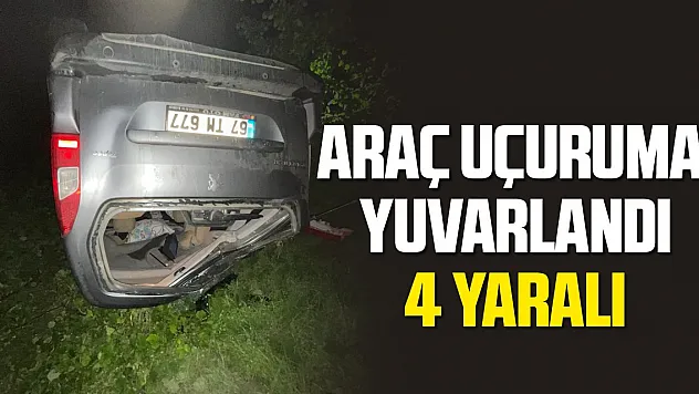 Araç uçuruma yuvarlandı: 4 yaralı