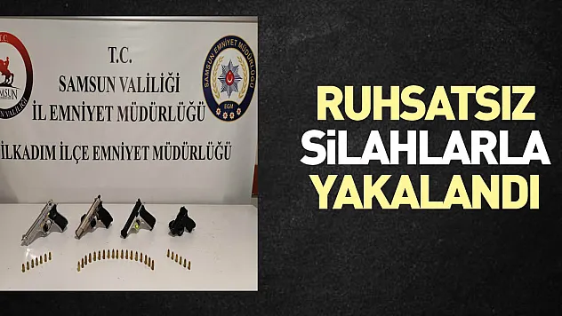 İlkadım'da 2 kişi ruhsatsız silahlarla yakalandı