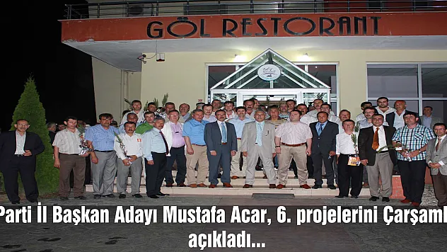 AK Parti İl Başkan Adayı Mustafa Acar, 6. projelerini Çarşamba'da açıkladı...