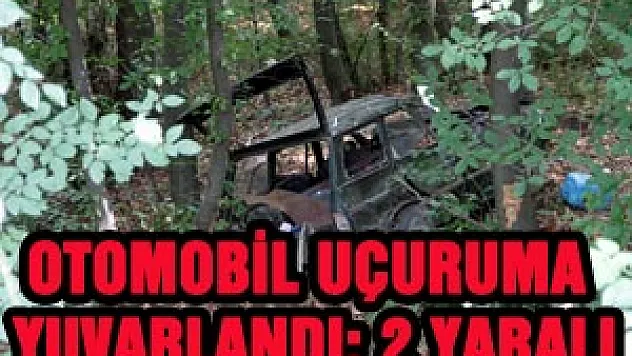 OTOMOBİL UÇURUMA YUVARLANDI: 2 YARALI