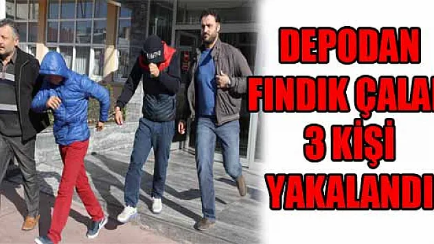 DEPODAN FINDIK ÇALAN 3 KİŞİ YAKALANDI