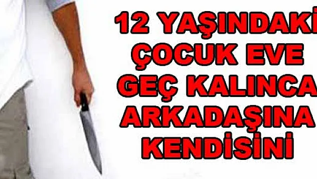 12 YAŞINDAKİ ÇOCUK EVE GEÇ KALINCA ARKADAŞINA KENDİSİNİ BIÇAKLATTI