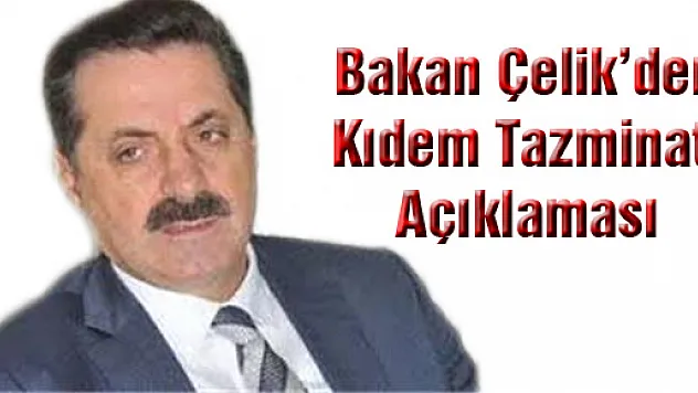 Bakan Çelik'ten flaş 'Kıdem tazminatı' açıklaması