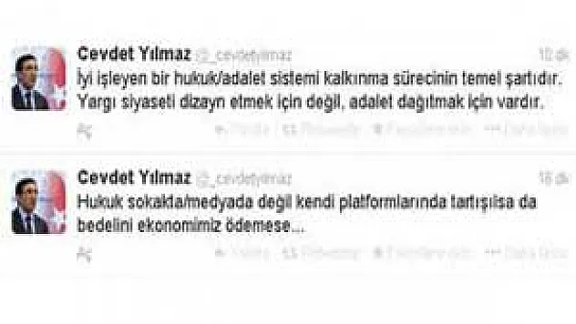 Bakan Yılmaz'dan yargıya gönderme