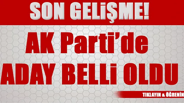 AK Parti'de adaylar belli oldu