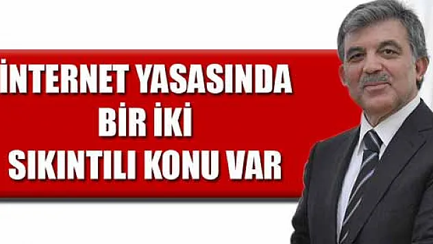 Gül: İnternet yasasında bir iki sıkıntılı konu var