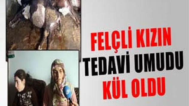 Felçli kızın tedavi umudu kül oldu 