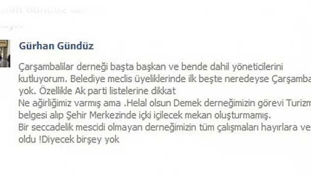 Gündüz'den 'Çarşambalı' eleştirisi