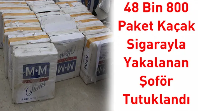 48 Bin 800 Paket Kaçak Sigarayla Yakalanan Şoför Tutuklandı