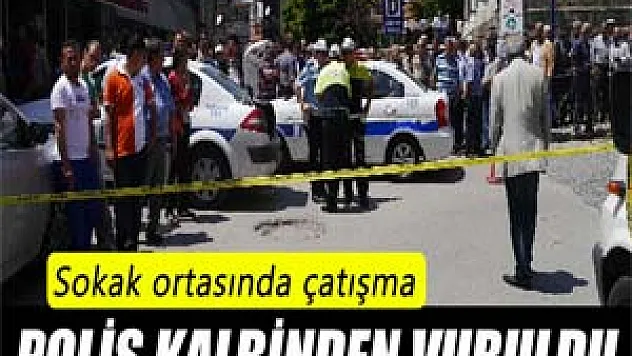 Polis memuru kalbinden vuruldu