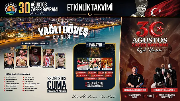 30 Ağustos Zafer Bayramı'nın 104. yılı Atakum'da dolu dolu etkinliklerle kutlanıyor