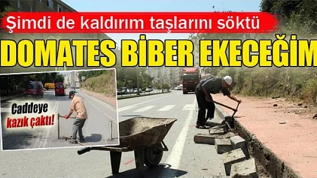 Yolu trafiğe kapatıp kaldırım taşlarını söktü!