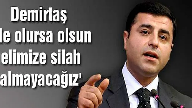 Demirtaş: 'Ne olursa olsun elimize silah almayacağız'