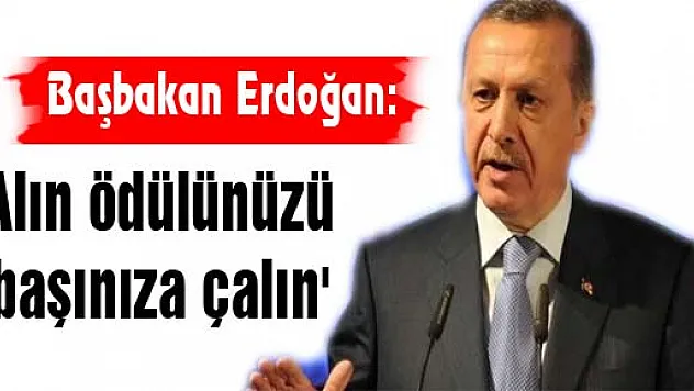 Başbakan Erdoğan: 'Alın ödülünüzü başınıza çalın'