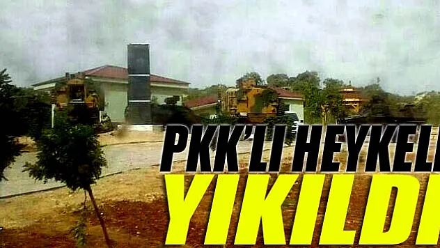 PKK'lı Mahsum Korkmaz heykeli yıkıldı