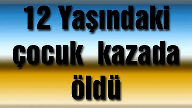 12 YAŞINDAKİ ÇOCUK KAZADA ÖLDÜ