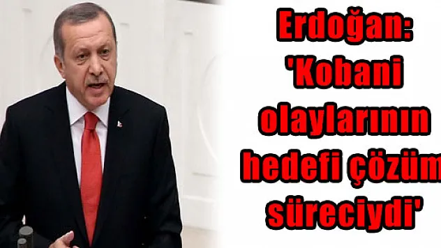Erdoğan: 'Kobani olaylarının hedefi çözüm süreciydi'