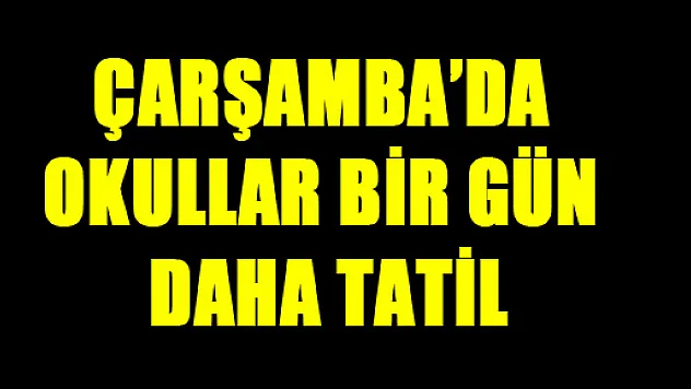 ÇARŞAMBA'DA BİR GÜN DAHA OKULLARA TATİL