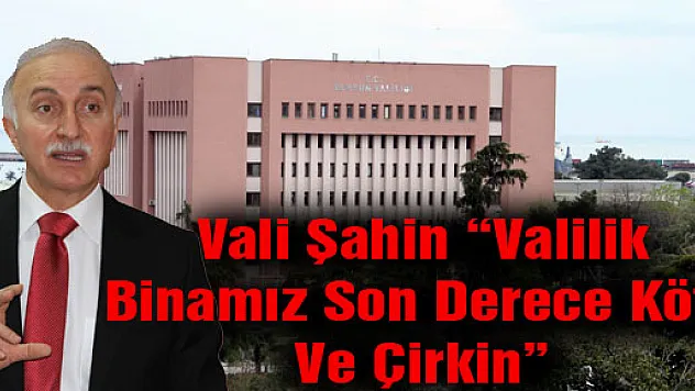 Vali Şahin: 'Valilik Binamız Son Derece Kötü Ve Çirkin' 