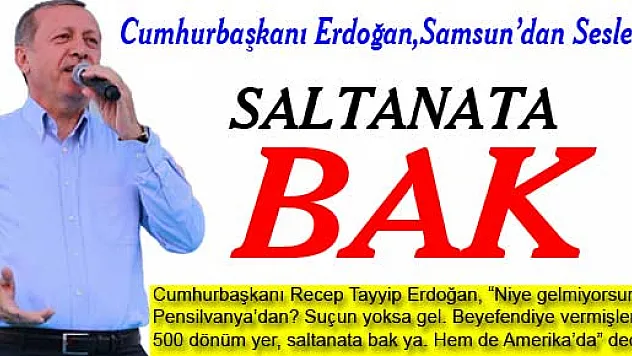 Cumhurbaşkanı Erdoğan: 'Saltanata Bak'