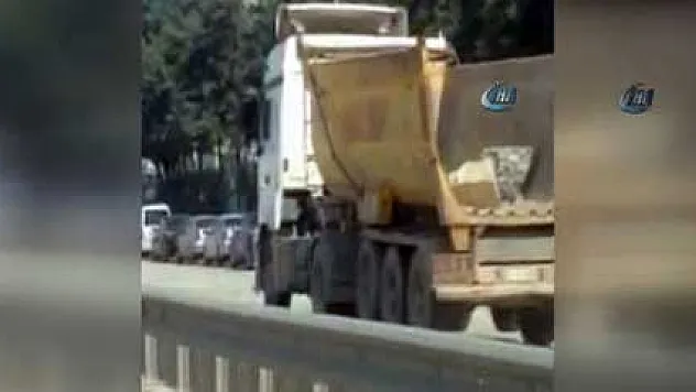 Hafriyat kamyonunun tehlikeli yolculuğu