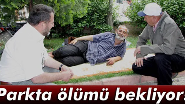 Parkta ölümü bekliyor