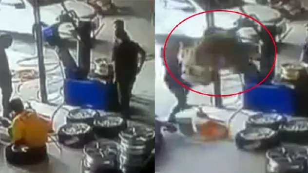 Patlayan lastik genci havaya uçurdu