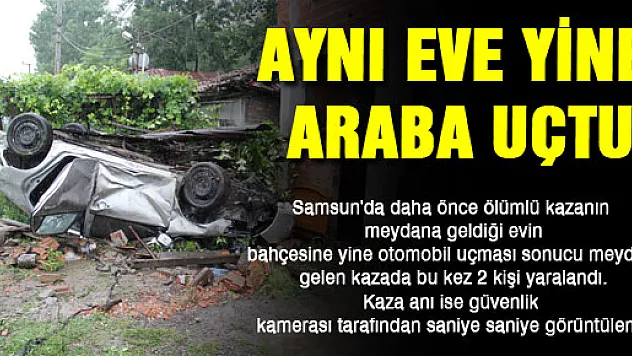 Aynı eve yine  araba uçtu