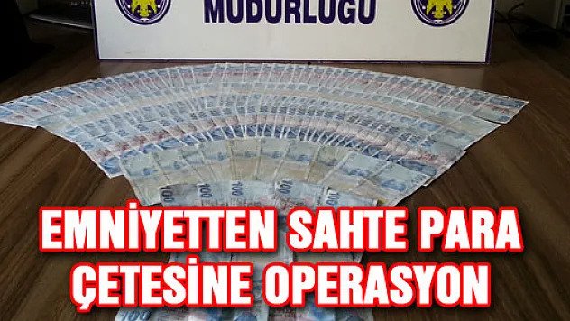 EMNİYETTEN SAHTE PARA ÇETESİNE OPERASYON 