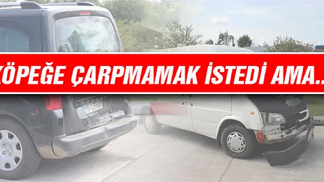 SÜRÜCÜ KÖPEĞE ÇARPMAMAK İSTEDİ, ZİNCİRLEME KAZA GELDİ…