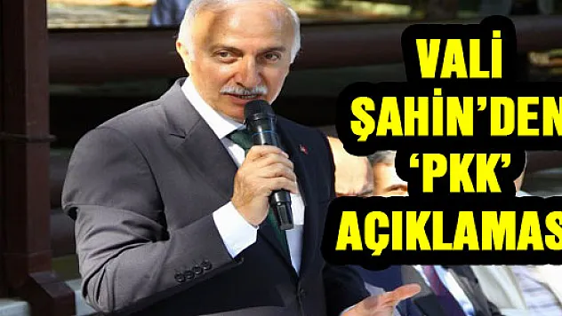 VALİ ŞAHİN'DEN 'PKK' AÇIKLAMASI