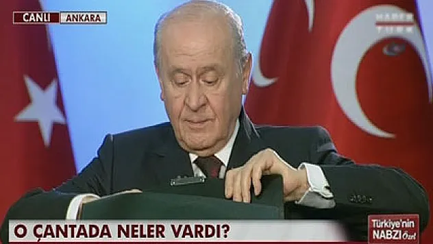 Bahçeli, çantada neler olduğunu açıkladı