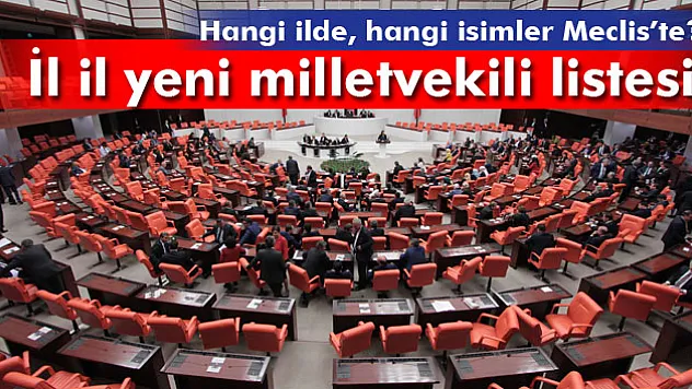 İl il yeni milletvekili listesi. Partilerin il il milletvekili listesi