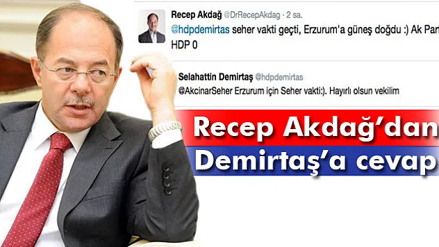Recep Akdağ'dan Demirtaş'a cevap