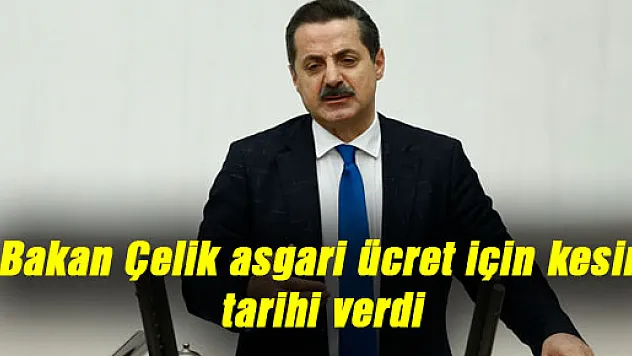 Bakan Çelik asgari ücret için kesin tarihi verdi