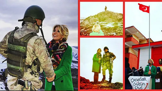 Gülben Ergen, nöbet tutan askerleri ziyaret etti