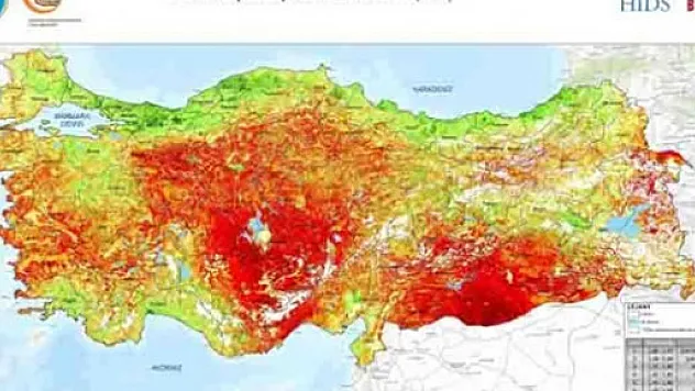 Türkiye'nin çölleşme risk haritası oluşturuldu