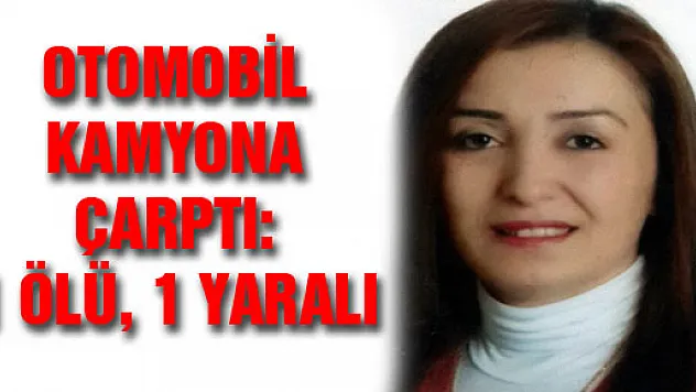 OTOMOBİL KAMYONA ÇARPTI: 1 ÖLÜ, 1 YARALI