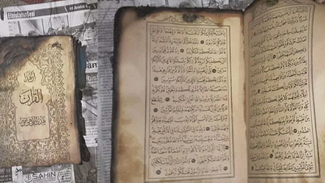 8 dükkan yandı, Kur'an-ı Kerim yanmadı!