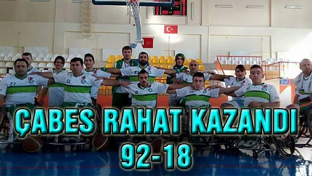 ÇABES RAHAT KAZANDI: 92-18