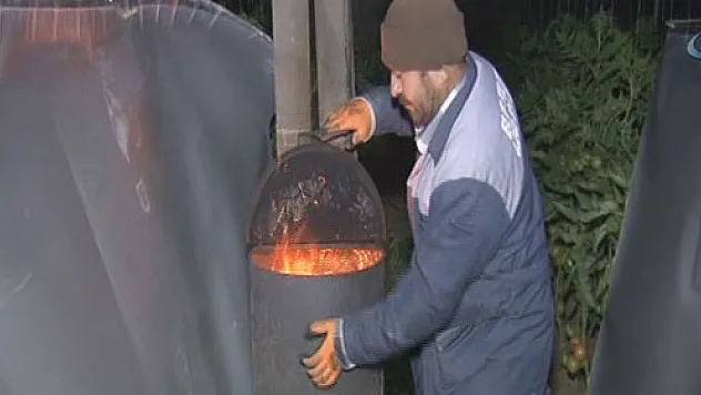 Çiftçiden don nöbeti