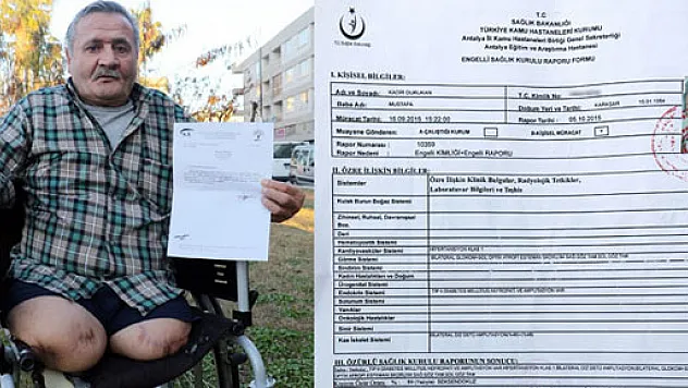 İki bacağı diz altından kesilen şahıs malulen emeklilik istiyor