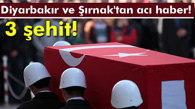 Diyarbakır'da iki Şırnak'ta bir asker şehit oldu!
